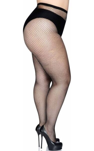Collants de rede Leg Avenue Risa em tamanho Queen, cor preta