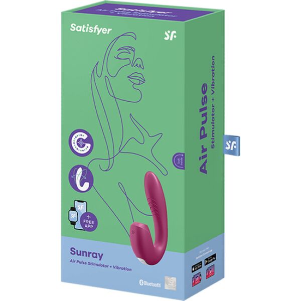 Vibrador rabbit Satisfyer Sunray com estimulador de clitóris por ondas de pressão