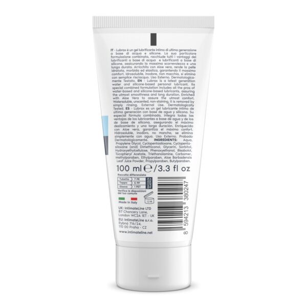 Lubrificante anal híbrido IntimateLine Lubrax de 100 ml
