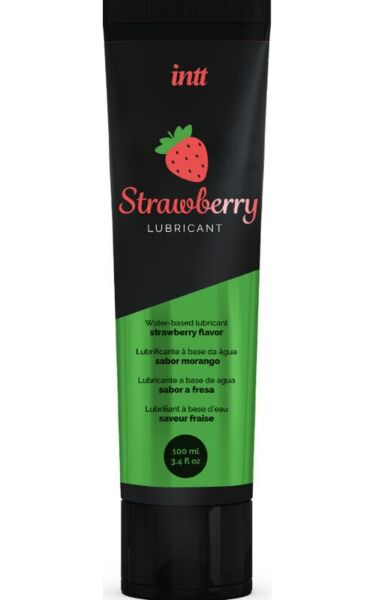 Lubrificante à base de água INTT de 100 ml, nos sabores algodão doce e morango