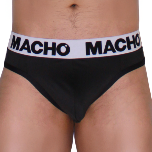 Jockstrap Macho Underwear MTG002 visto de frente e de trás, com as duas tiras traseiras
