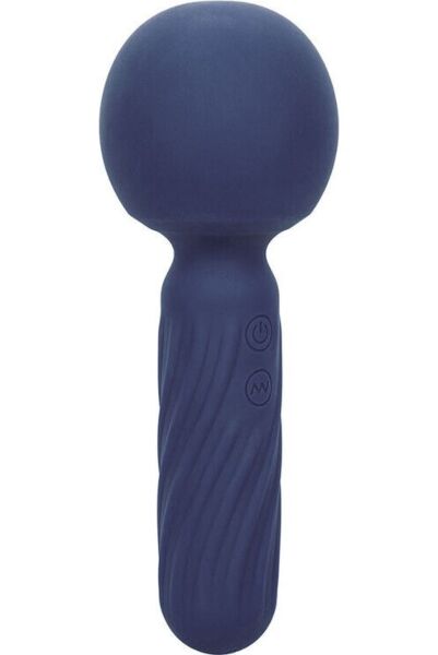 Vibrador wand CalExotics Charisma Seduction em azul, com a sua cabeça bolbosa