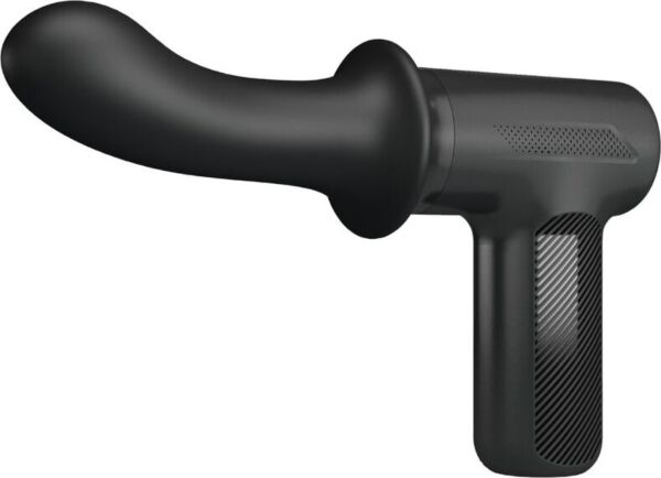 Pistola de massagem Pretty Love BW-055029 em preto, com a sua cabeça de silicone