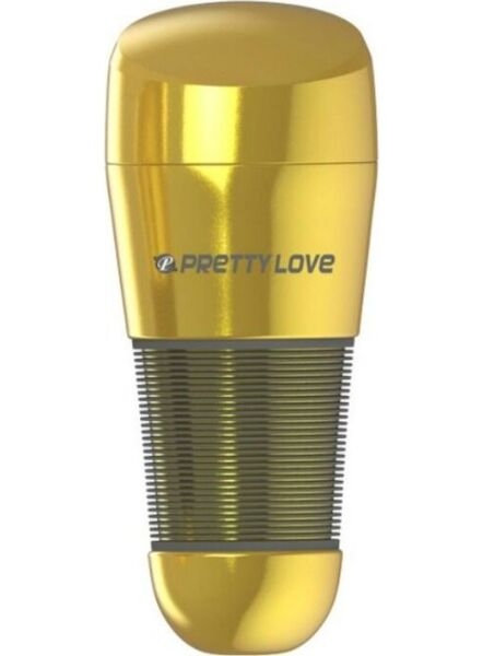 Masturbador Pretty Love BM-00900T49NNJ com forma de vagina e carcaça dourada