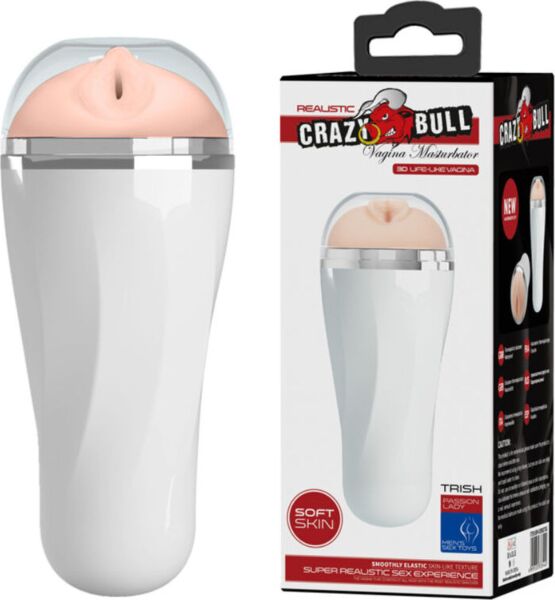 Masturbador Crazy Bull Trish com abertura vaginal realista e estrutura com acabamento nacarado