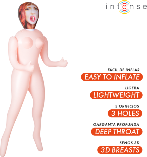 Boneca insuflável Intense Scarlett com três orifícios