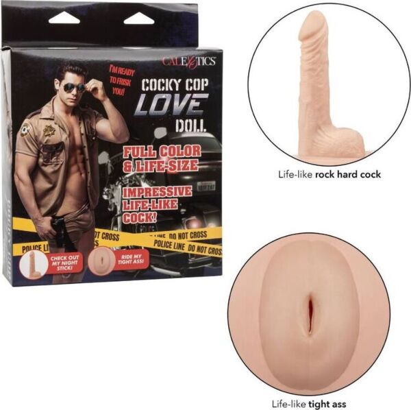 Boneca insuflável CalExotics Cocky Cop Love Doll, de corpo inteiro