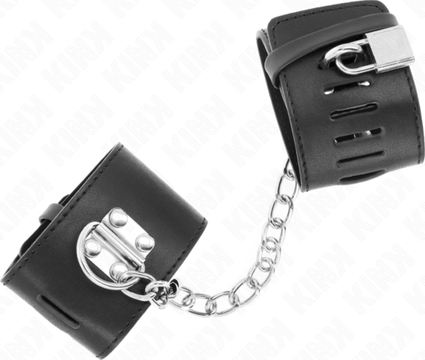 Algemas pretas Kink Fixed Wrist Restraints com corrente e fecho com cadeado