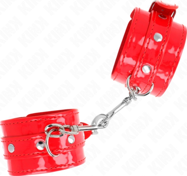 Algemas Kink Wrist Restraint vermelhas com tachas