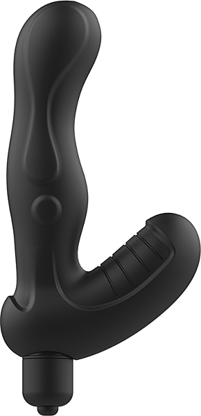Massajador de próstata Addicted Toys Anal Massager, com a haste curva e a base com relevos