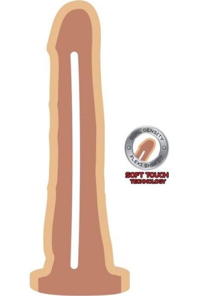Dildo realista ToyJoy Dual Density Dong 19 cm, de cor de pele clara e com base de ventosa