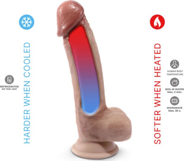 Dildo realista Silexd Model 1 de silicone termorreativo