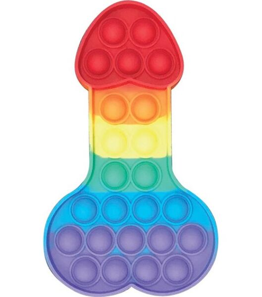 Pop-it antistress Kheper Games Penis Pop-It Toy em forma de pénis e com bolhas nas cores do arco-íris