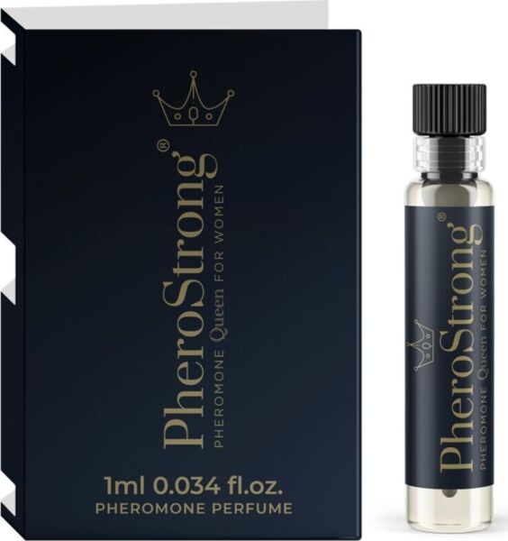 Frasco de 1 ml do perfume com feromonas PheroStrong Queen para mulher