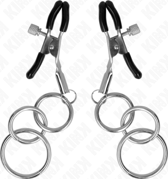 Pinça para mamilos Kink Nipple Grip com três aros