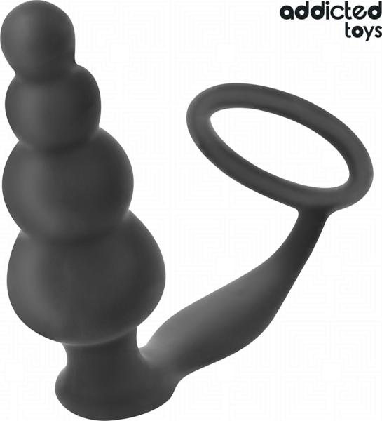 Plug anal Addicted Toys Modelo 5 com o respetivo anel para os testículos