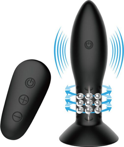 Plug anal MR PLAY com bolas rotatórias e comando sem fios