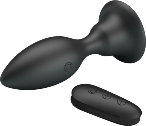 Plug anal Mr Play de silicone com vibração e comando