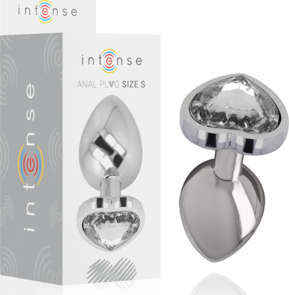 Plug anal Intense Heart de metal com joia em forma de coração