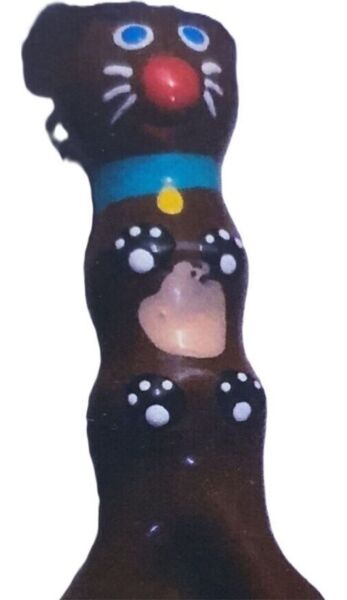 Preservativo de fantasia Condomerie Brown Dachshund XL, pintado à mão com um cão salsicha