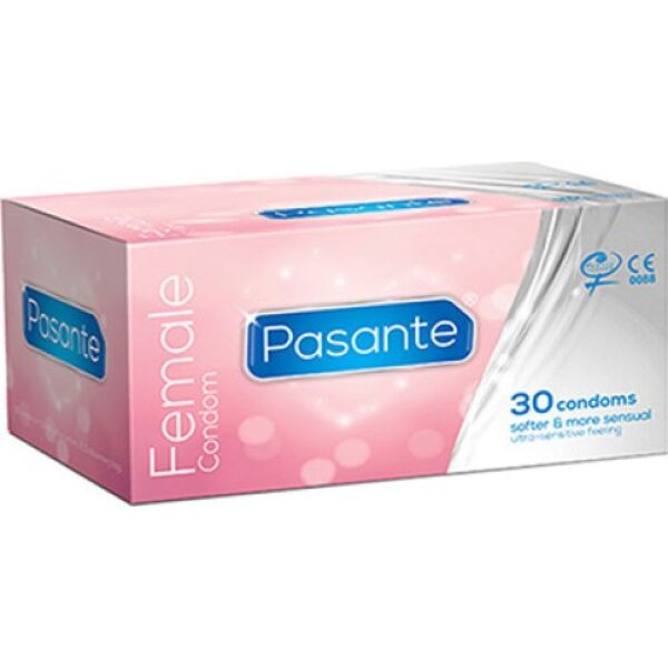 Caixa de preservativos internos Pasante Internal Female Condoms, 30 unidades