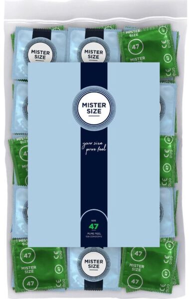 Caixa de preservativos Mister Size com 100 unidades