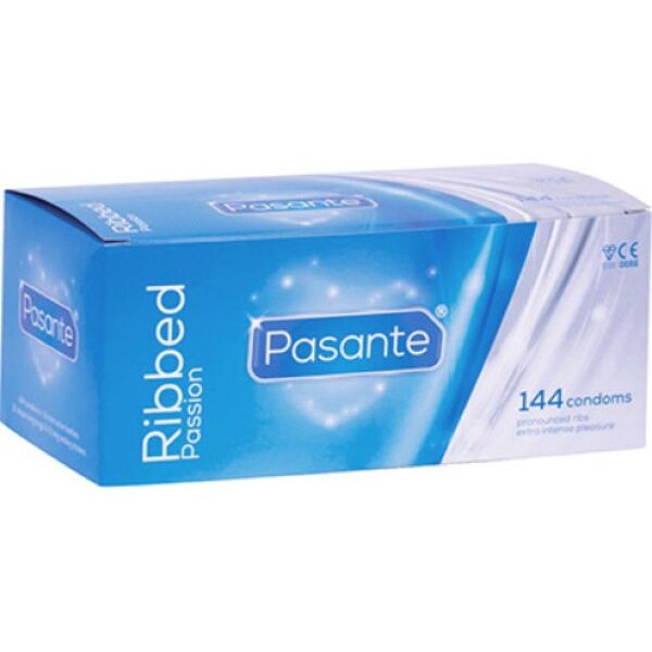 Caixa de preservativos Pasante Ribbed Passion