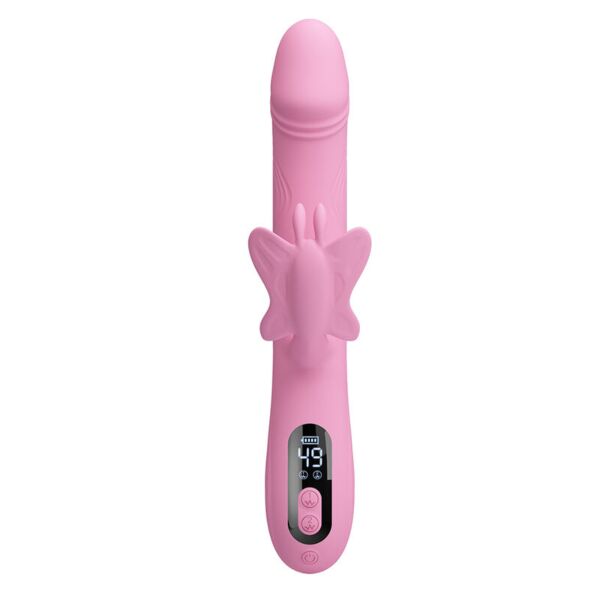 Vibrador coelho Intense Bella cor-de-rosa, com o estimulador externo em forma de borboleta