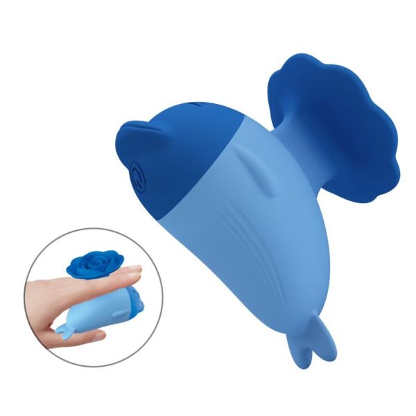 Mini vibrador Pretty Love Dolphin de cor azul