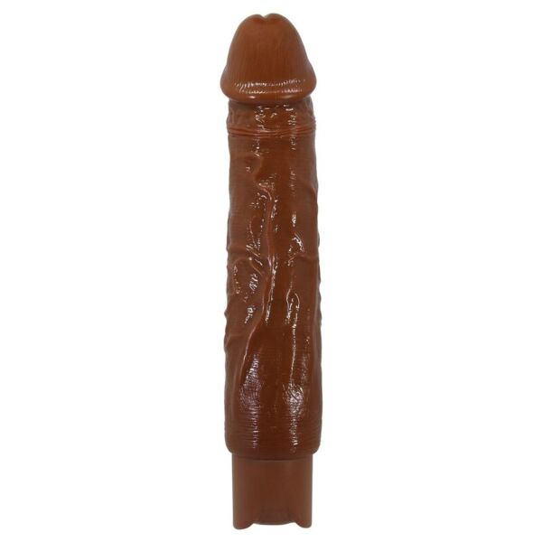 Vibrador realista Pretty Love Duke em cor castanha, com glande marcada e relevo no corpo