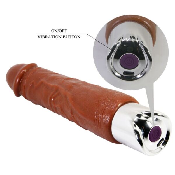 Vibrador realista Pretty Love PRO 23,5 cm de cor castanha
