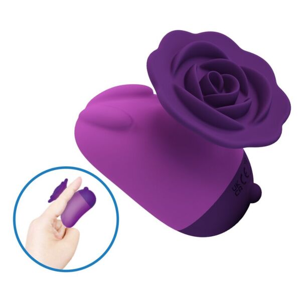 Vibrador de clitóris Pretty Love Rabbit 7 modos, de cor roxa e com cabeça em forma de flor