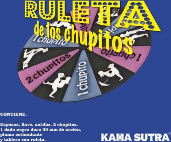 Jogo erótico Diablo Picante Roleta do Kamasutra com os seus acessórios