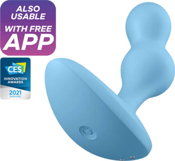 Vibrador anal Satisfyer Deep Diver, com a sua forma de duas esferas e a sua base larga