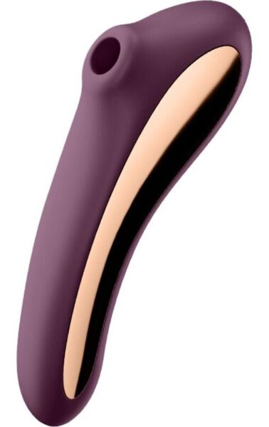Estimulador de clitóris por sucção Satisfyer Dual Kiss com a sua haste vibratória curva
