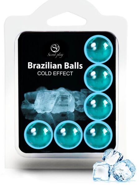 Conjunto Secret Play Brazilian Balls Frío (6), bolas de óleo de massagem