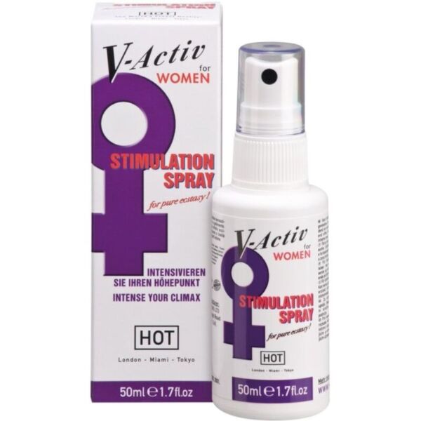 Frasco de spray estimulante para mulher HOT V-Activ Stimulation Spray de 50 ml