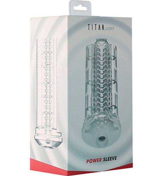Manga interior Kiiroo Titan Power Sleeve, em TPE transparente