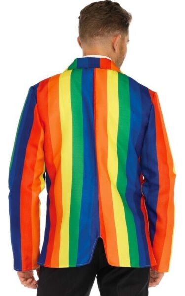 Disfarce Leg Avenue Blazer e Gravata Arco-Íris, com o blazer e a gravata de estampado arco-íris