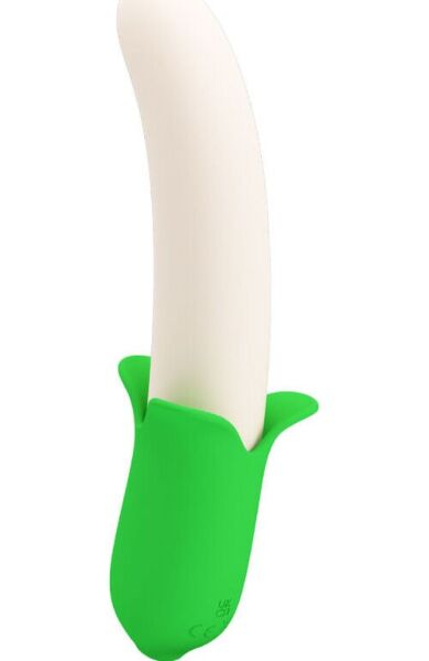 Vibrador Pretty Love Banana Knight de silicone em verde-claro