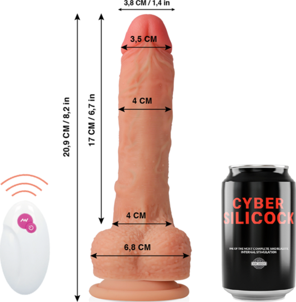 Vibrador Cyber Silicock Mr Rick com comando remoto e base com ventosa