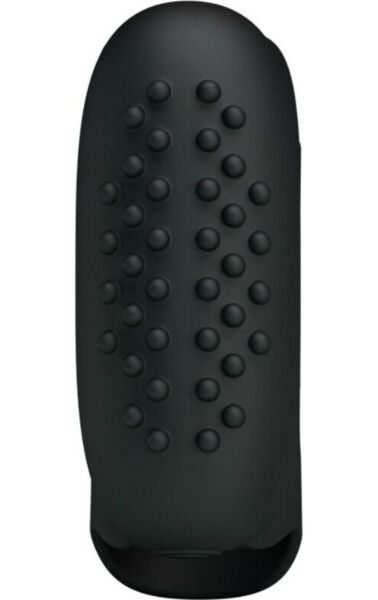 Vibrador de dedo Pretty Love Flirtation Steward em silicone preto com relevos