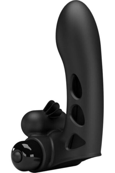 Vibrador de dedo Pretty Love Orlando BI-014836, dedeira de silicone preta