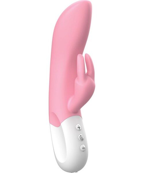 Vibrador rabbit Liebe Mighty Rabbit, com eixo curvo e estimulador em forma de coelhinho