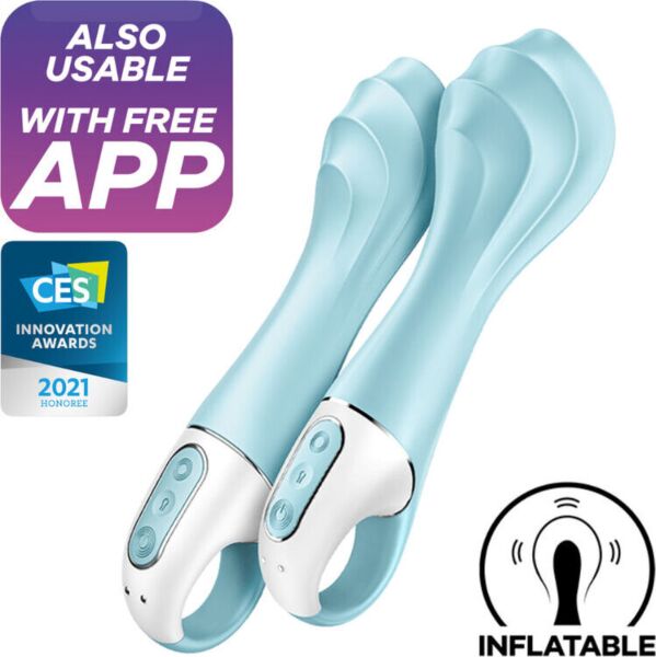 Vibrador ponto G inflável Satisfyer Air Pump Vibrator 5+ com o seu anel de pega