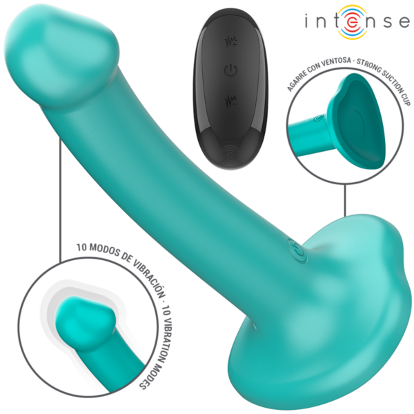 Vibrador Intense Katie de silicone azul com comando