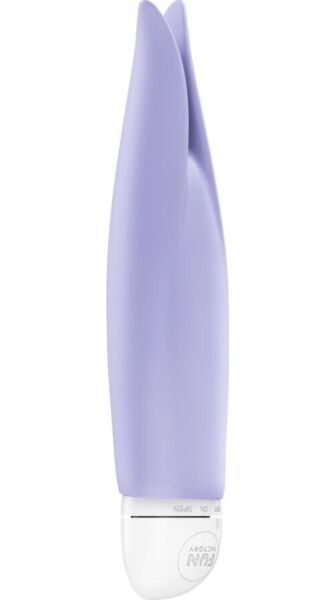 Vibrador lay-on Fun Factory Volita na cor lilás, com as suas duas pontas de silicone