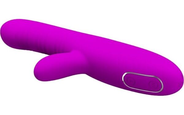 Vibrador rabbit Pretty Love BI-014822 de silicone, com eixo flexível e estimulador de clitóris em forma de coelho