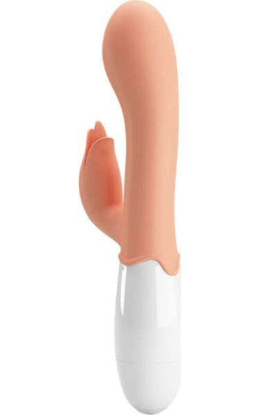 Vibrador ponto G Pretty Love BI-014961R cor de pele, com estimulador de clitóris em forma de flor