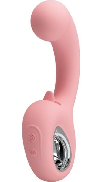 Vibrador duplo Pretty Love Erynnyes BI-300104, com o seu corpo vibratório e a sua pequena língua para o clitóris